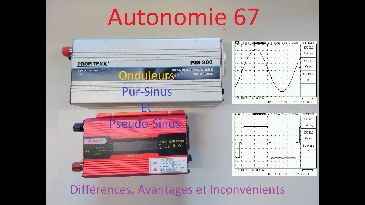 Autonomie - 67 - Onduleurs Pur Sinus et Pseudo Sinus, les Différences ! 