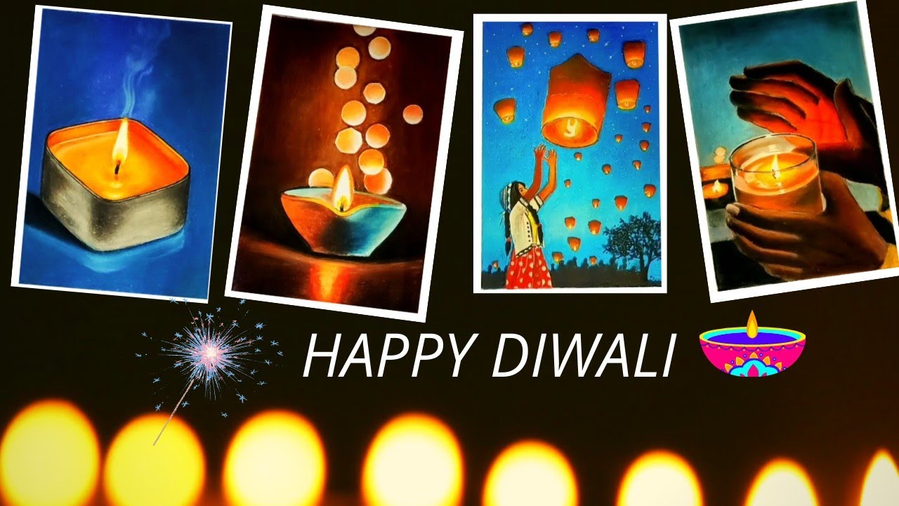 Diwali painting compilation || Diwali special paintings || Diwali ...