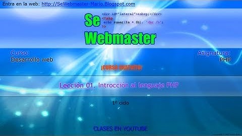 PHP 01. Introducción al lenguaje PHP