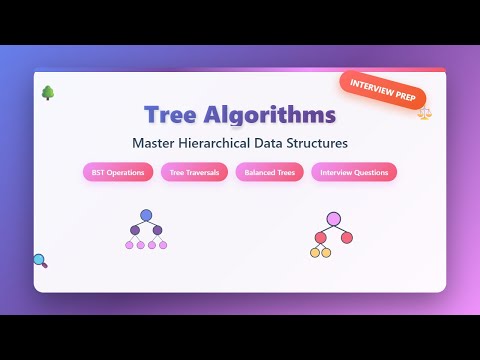 Tree Algorithms Complete Guide for Interview Prep - BST, Traversals & Balanced Trees