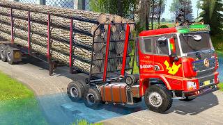 Truck Mods Vs Extreme Speed Bumps Challenge! Driver Skills Gameplay #111 #mudrunner screenshot 2