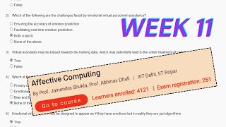 Affective Computing Week 11 Assignment Solutions || Assignment 11 || NPTEL || Jan - Apr 2024
