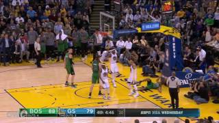 Boston Celtics Defense On Stephen Curry \& Klay Thompson in 4 Q, March 9, 2017