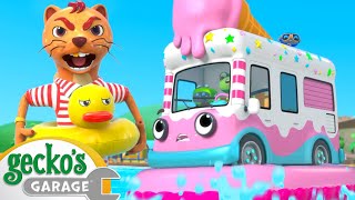 Emergency Ice Cream Adventure At The Beach! | Best Cars & Truck Videos For Kids