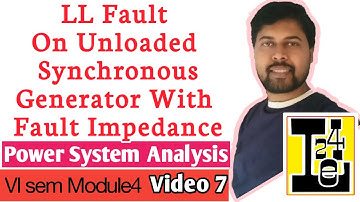 LL Fault On Unloaded Synchronous Generator With Zf | Unsymmetrical Faults | Power System Analysis