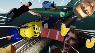 ROBLOX Drive A Car Into a Train Compilation!