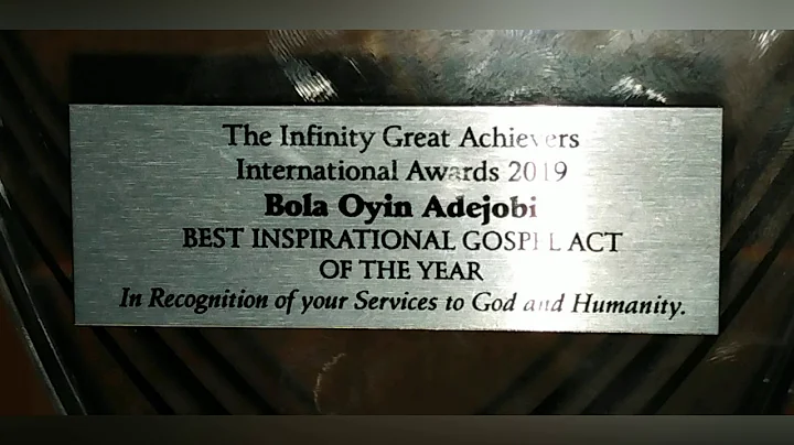 Bola Oyin-Adejobi bags international Award; Best Inspirational Gospel Act Of The Year, 2019