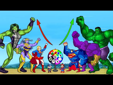 Evolution of SUPERHEROES: SHE HULK, SUPERGIRL vs. Titan THANOS, SUPERMAN | ULTIMATE SuperHero BATTLE