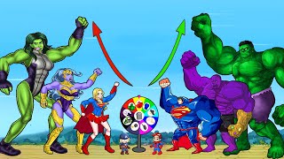 Evolution of SUPERHEROES: SHE HULK, SUPERGIRL vs. Titan THANOS, SUPERMAN | ULTIMATE SuperHero BATTLE