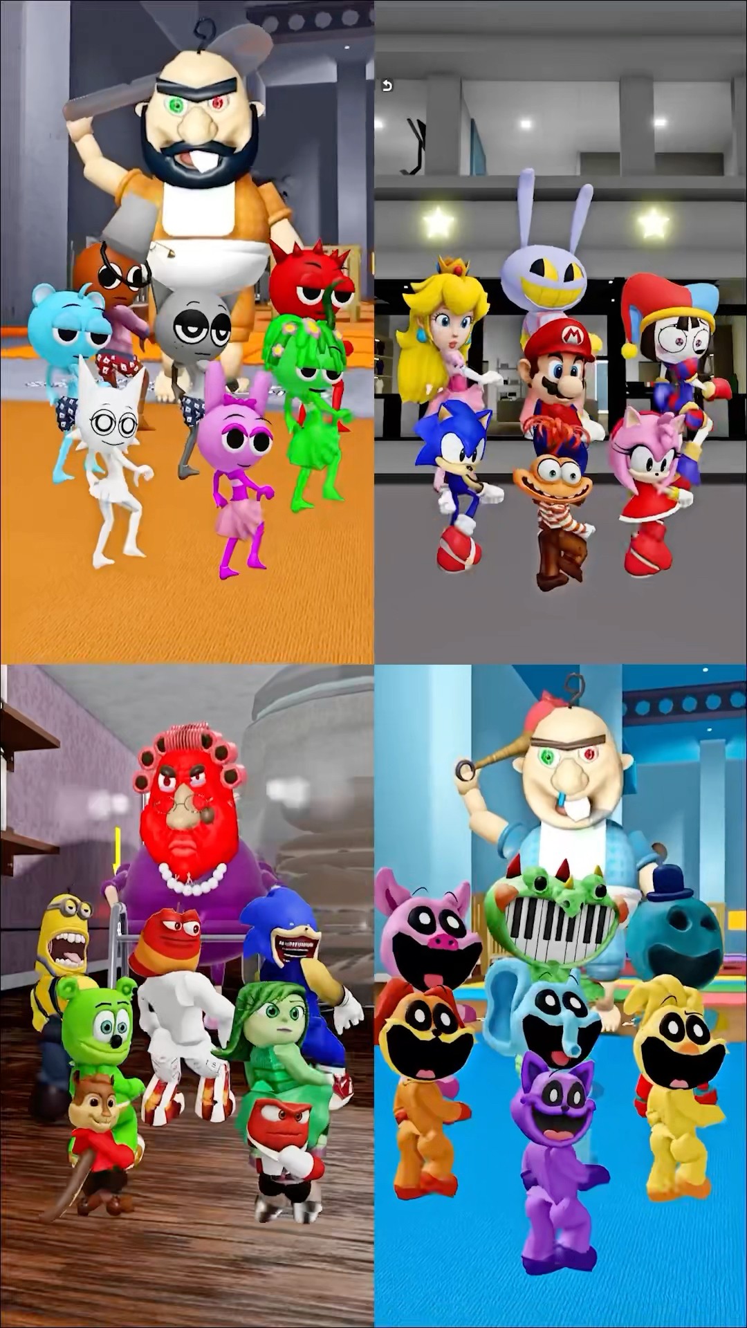 WHO'S YOUR FAVORITE??? #sprunki #incredibox #sonic #mario #pomni #smilingcritters #minions