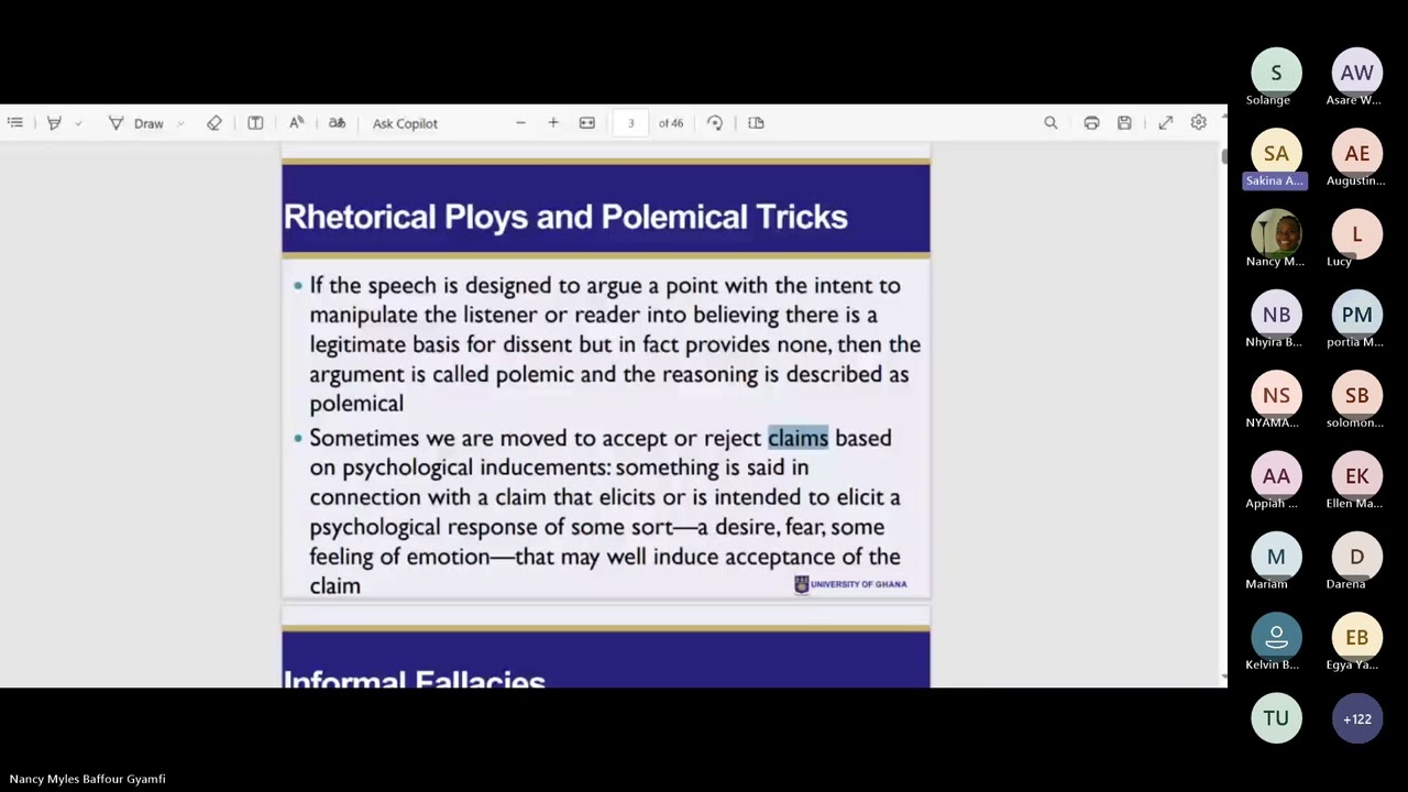 Unit 10, 2024 Informal Fallacies