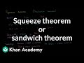 Squeeze theorem or sandwich theorem | Limits | Differential Calculus | Khan Academy