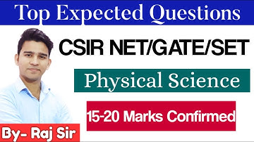 Most Expected Questions | CSIR NET/GATE/SET Physical Science | CSIR NET Physics Exam | Raj Physics