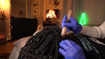 ASMR | Tingly Real Person Scalp-Picking and Scratching on Braids | 💤 Cozy Scalp Check (No Talking)
