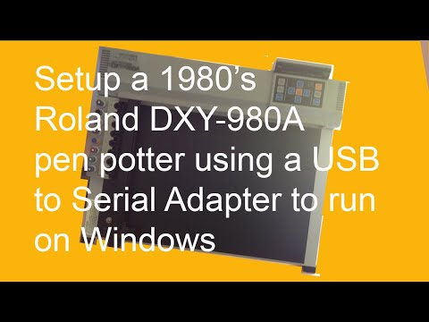 Roland DG XY PLOTTER DXY-980 プロッター Set up a vintage Roland DXY-980A Pen Plotter Using a USB to Serial