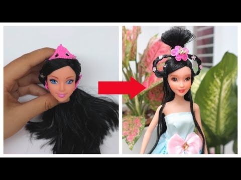 Biến hóa búp bê thành CÔNG CHÚA CỔ TRANG P1- Vẽ mặt, làm tóc /Ami DIY