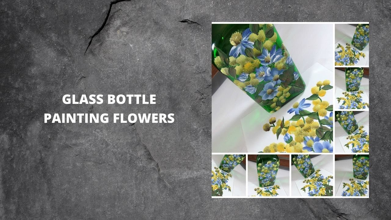 GLASS BOTTLE PAINTING FLOWERS | DIY Bottle Painting | Tutorial | Aressa1 | 2020