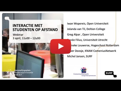 Webinar Interactie met studenten online