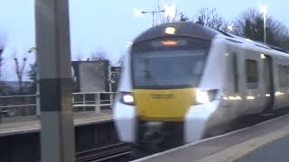 Thameslink 700-128 racing through Preston Park Station, 20th February 2023