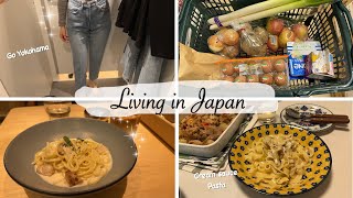 Japan vlog | go Yokohama, grocery shopping, cream pasta for dinner