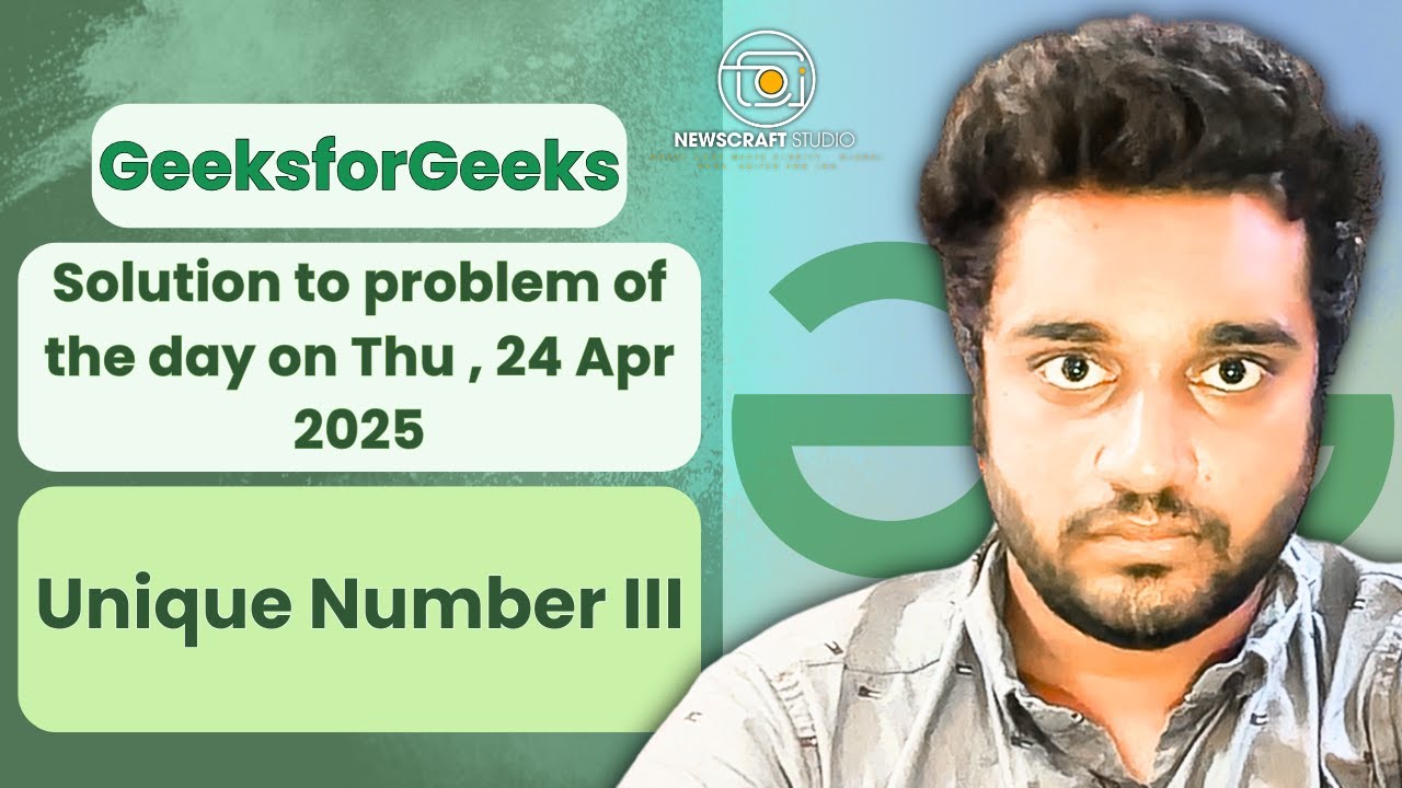 Unique Number III Problem solved in JS | GeeksforGeeks | POTD | Streak ...