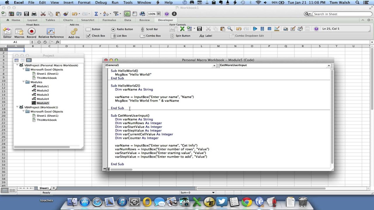edit excel vba on mac