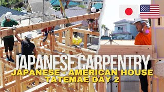 Building a Japanese - American House - Tatemae Day 2 - Timber framing with Japanese Joinery