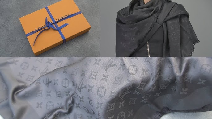 Authentic Louis Vuitton LV Monogram Shine Scarf Shawl Review Unboxing Beige  Buy 