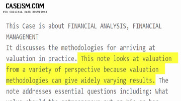 Note on Valuation for Venture Capital Case Study Help - Caseism.com