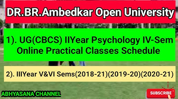DR.B.R.AMBEDKAR OPEN UNIVERSTY//UG CBCS PSYCHOLOGY IV,V&VI SEMS 2018,19,20 BATCHES//ABHYASANACHANNEL