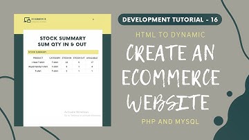 Display Stock Summary || Create an Ecommerce Website using PHP MYSQL and AJAX