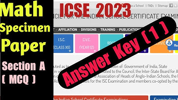 ICSE 2023 Math Specimen paper SECTION  A