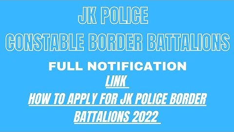 HOW TO APPLY FOR JK POLICE CONSTABLE BORDER BATTALION | FORM FILL UP  #jkpolice #jkp