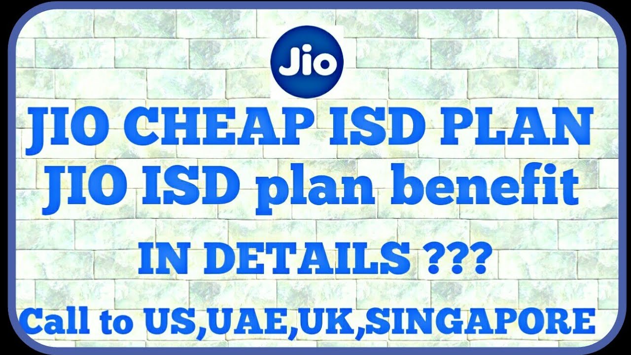 benefits of Jio ISD pack - YouTube