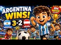 ⚽ Argentina Dominates the Match! | 3 Goals Cartoon Football Match | Kids Animation