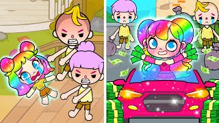 Bad Parents Sell My Rainbow Hair For Money | Sad Story | Toca Life Story | Toca Boca