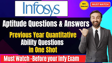 🔥Infosys Aptitude Questions & Answers | Infosys Previous Year Questions | Quant Ability Question