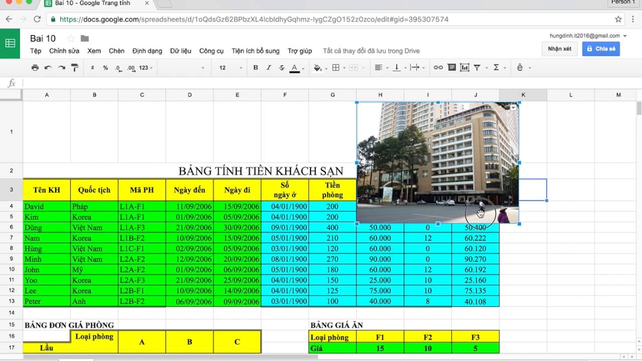 B i 10 ch n nh v o b ng t nh trong google sheets youtube