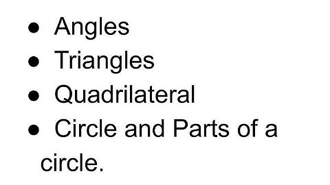 Angles, Triangles, Quadrilaterals and Circle . Class 6 Mathematics.