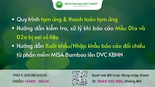 Quy trình tạm ứng. Kiểm tra số liệu mẫu số 01a, 02a (Chiều 29.06.2023)