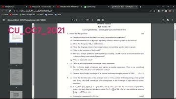 BSC PHYSICS HONOURS 3rd Sem CC7 , 2021 .   Calcutta University