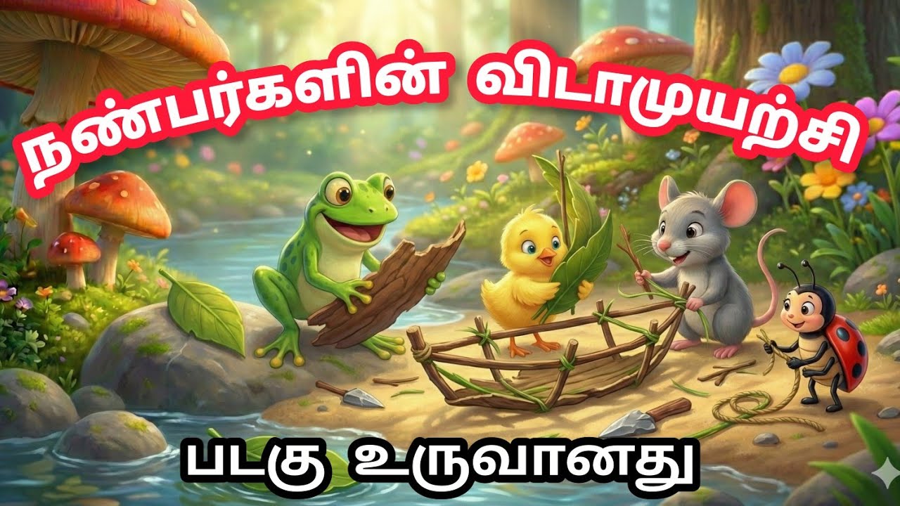நண்பர்களின் விடாமுயற்சி கதை/ படகு உருவானது/ Tamil story kids/