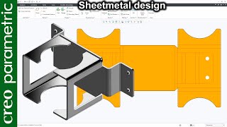 Sheet metal tutorial for beginners | Bracket 5 in Creo Parametric