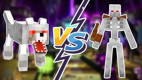 Minecraft Mutant Wolf Vs Mutant Skeleton (Minecraft Mob Battle)