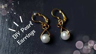 DIY Elegant Pearl Earrings 💛 Step-by-Step Handmade Jewelry Tutorial