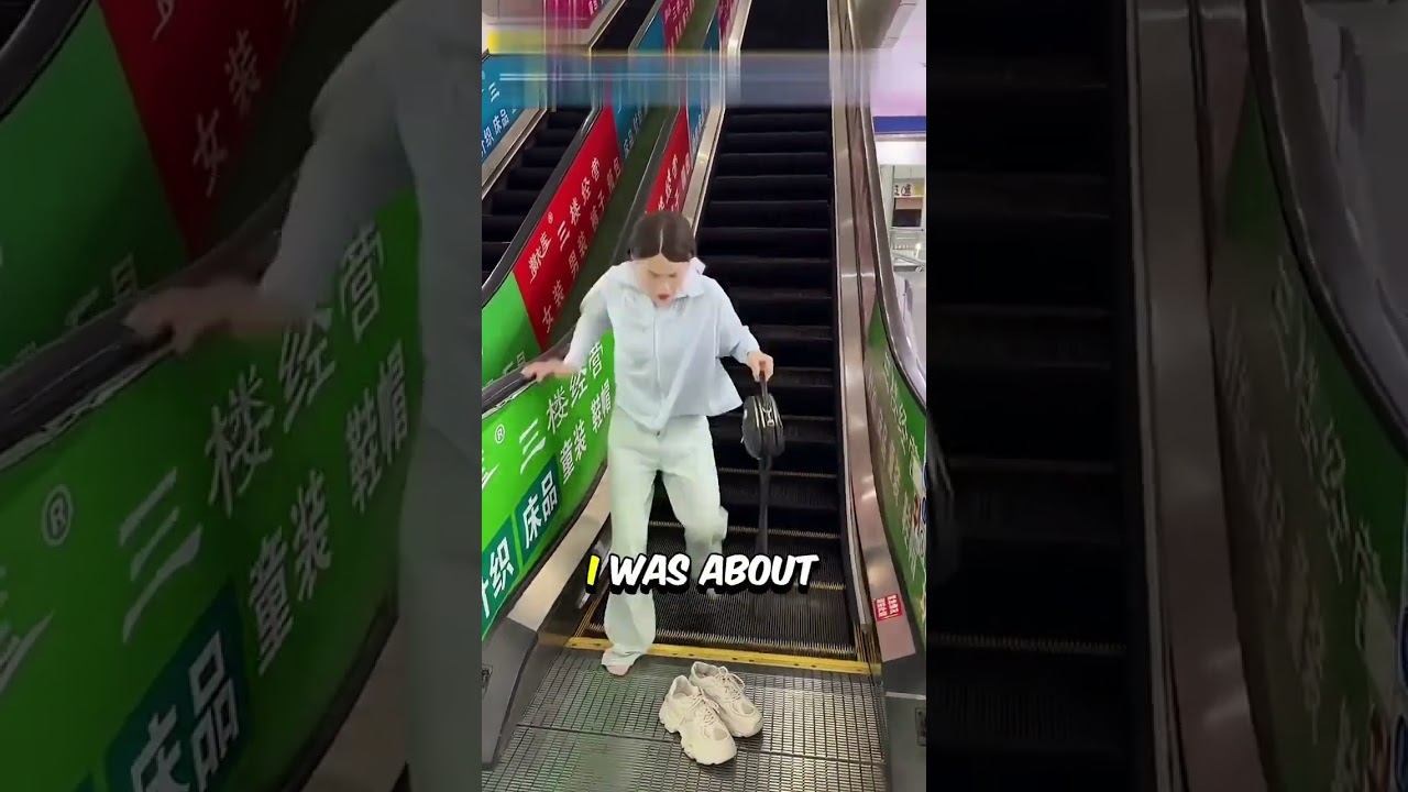 Mom Rides Escalator First Time