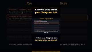5 errors that break your Telegram bot (and fixes) #Shorts
