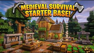 Minecraft Medieval Survival Starter Base Tutorial | Easy Survival House Build 1.21