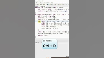 Java shortcut for deleting the line