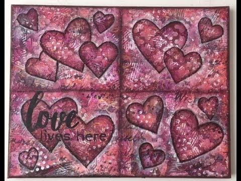 Mixed Media Canvas Tutorial - Love Lives Here- Modeling Paste, Gel ...